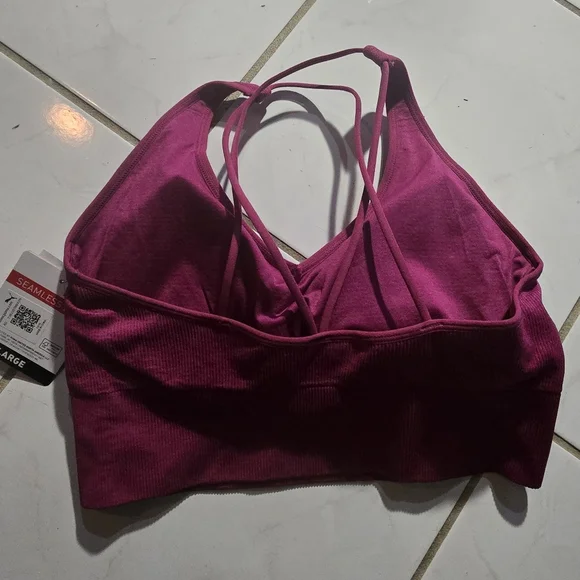 Puma Sports Bra NWT Strappy Racerback Seamless Gym Athletic Dry Cell Padded Run - Picture 6 of 8